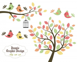 BUY 2 GET 2 FREE - Cute Bird Clip Art Trees and Branches - Personal ...