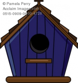 Clip Art Illustration of a Cartoon Birdhouse