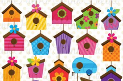 Cute Birdhouse Clipart and Vectors ~ Illustrations ~ Creative Market
