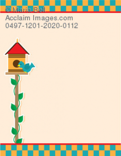 Bird in a Birdhouse Clipart Image