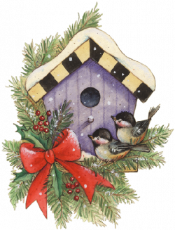 CHRISTMAS BIRDS AND BIRDHOUSE | CLIPART | Pinterest | Christmas bird ...