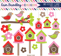 Erin Bradley Designs: New! Christmas Birdhouses Clipart