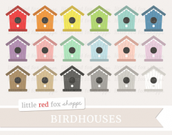 Birdhouse Clipart, Bird House Clip Art, Bird Clipart, Garden Clipart,  Gardening Clipart, Cute Digital Graphic Design Small Commercial Use