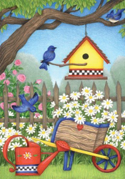 Toland Home Garden Birdhouse Daisies 28 x 40-Inch Decorat... http ...