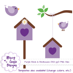 Freebie Friday: Birds & Birdhouses Clipart – Marcy Coate Designs
