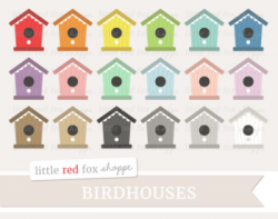 Birdhouse Clipart; Bird House, Nature, Garden, Gardening, Bird Feeder
