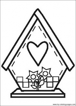 Coloring Page Of A Birdhouse Birdhouse coloring page | Free ...