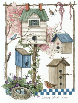 Casa de pájaros 2 | Homes | Pinterest | Birdhouse, Decoupage and ...