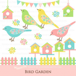 Bird / Bird Garden / Bird House / Flower / by GraphicDesignByMia ...