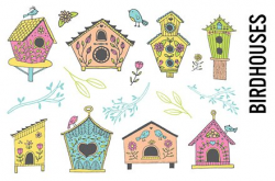 Birdhouse Doodle Clipart ~ Illustrations ~ Creative Market