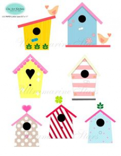 Birdhouse Clip Art Clipart, Cute Whimsical Bird House Clipart Clip ...