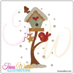 Winter Birdhouse 1 Machine Embroidery Design - $2.00 : Trina Walker ...