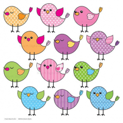 Cute Bird Clipart - Birds Clip Art to make Birthday Party ...