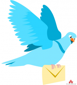 Pigeon Flying with Mail Letter | Free Clipart Design Download