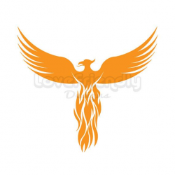 Clipart Gold Phoenix Bird Instant Download. For Cricut, Silhouette ...