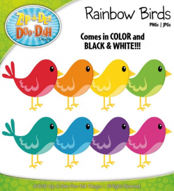 Rainbow Bird Clipart - Contains 9 Graphics | Birds | Pinterest ...