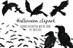 Halloween Ravens, clipart ~ Illustrations ~ Creative Market