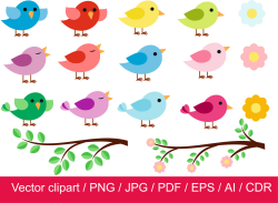 80% OFF Little Birds clipart / Birds vector / Birds digital