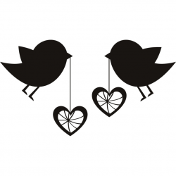 wedding love birds clipart black and white | Clipart Station