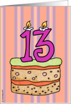 13th Birthday Cake Clipart