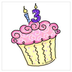 13th Birthday Cupcake Poster