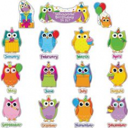 Colorful Owls Birthday Bulletin Board Set | Bulletin board, Owl and ...