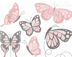 ON SALE cute Flower clipart Butterfly clipart instant