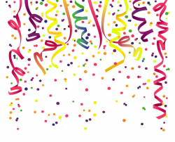 Colorful Birthday ribbons and confetti clip art picture, image ...
