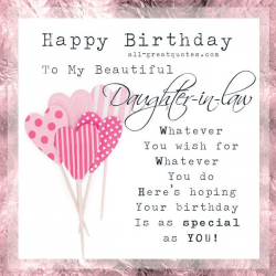 Happy Birthday Daughter In Law Quotes. QuotesGram | Quotes and ...