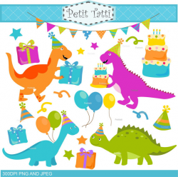 ON SALE dinosaur clip art birthday clipart Digital clip