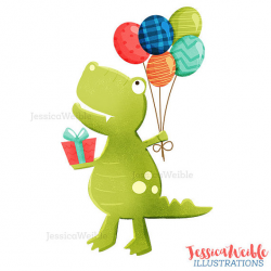 Happy Birthday T-Rex Cute Digital Clipart, Birthday Clip art ...