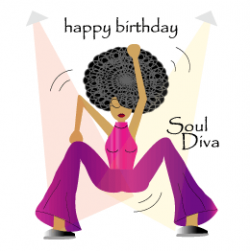 African American Diva Birthday Clipart