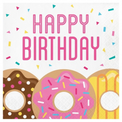 16ct Donut Time Birthday Napkins : Target