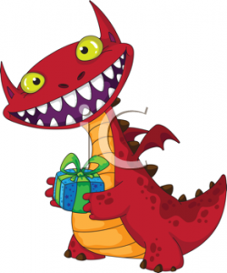 Birthday Clipart - Dragon and Gift | Birthday Clipart | Pinterest ...