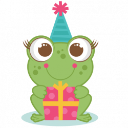 Birthday Frog SVG scrapbook cut file cute clipart files for ...
