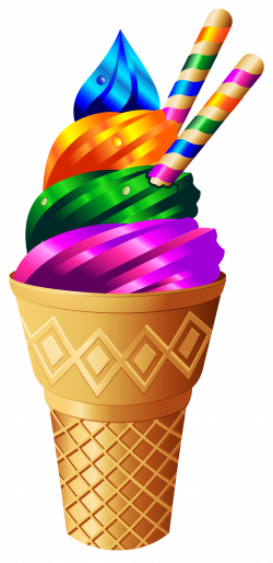 Transparent Rainbow Ice Cream PNG Image | Scrap booking | Pinterest ...