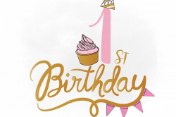 1st Birthday SVG clipart, baby girl Bir | Design Bundles