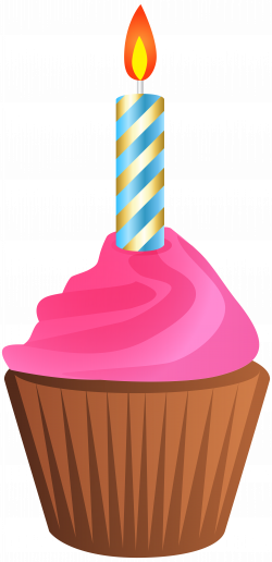 Birthday Muffin with Candle Transparent Clip Art Image | Gallery ...