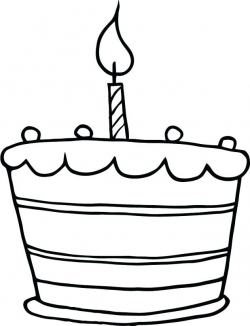 Birthday Cake Outline Coloring Pages Free Coloring Birthday Cake ...