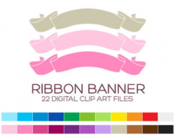 Ribbon Clip Art, Banner Clip Art, Border Clip Art, Digital Clip Art ...