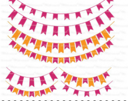 Green Peach Banner Clipart Graphics Digital Ribbon Clip Art