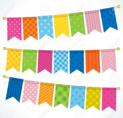 Birthday clipart flag - Pencil and in color birthday clipart flag