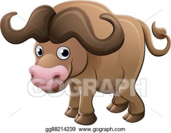 Vector Illustration - Bison buffalo animal cartoon character ...