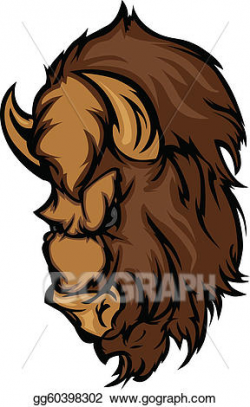 EPS Illustration - Buffalo bison mascot head cartoon. Vector Clipart ...