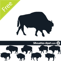 buffalo vector silhouette | silhouettes clipart | Silhouettes ...
