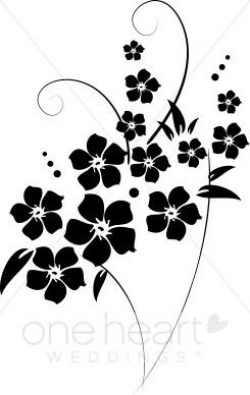 Free Clip Art Black and White Flowers | flower flourishes clipart ...