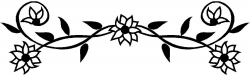 Rose Border Clipart Black And White - Letters