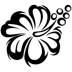 Hibiscus Flower Clipart Black and White | Clip Art | Pinterest ...