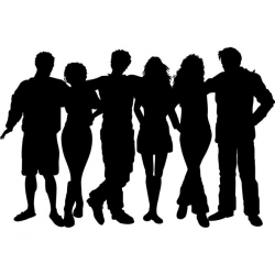 group of friends clipart black and white 8 | Clipart Station