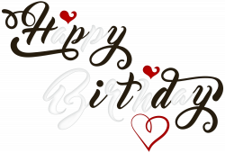 Happy Birthday Black and White PNG Transparent Clip Art Image ...